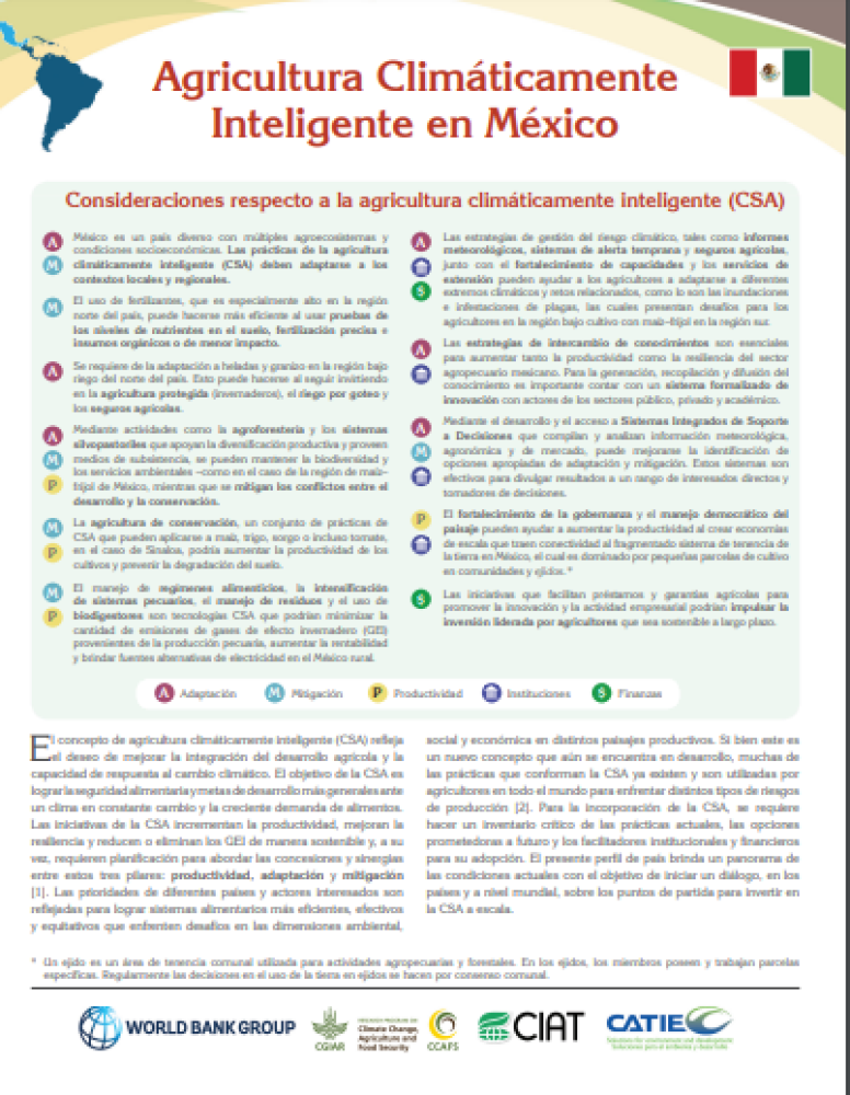 Perfil Agricultura Climáticamente Inteligente en México