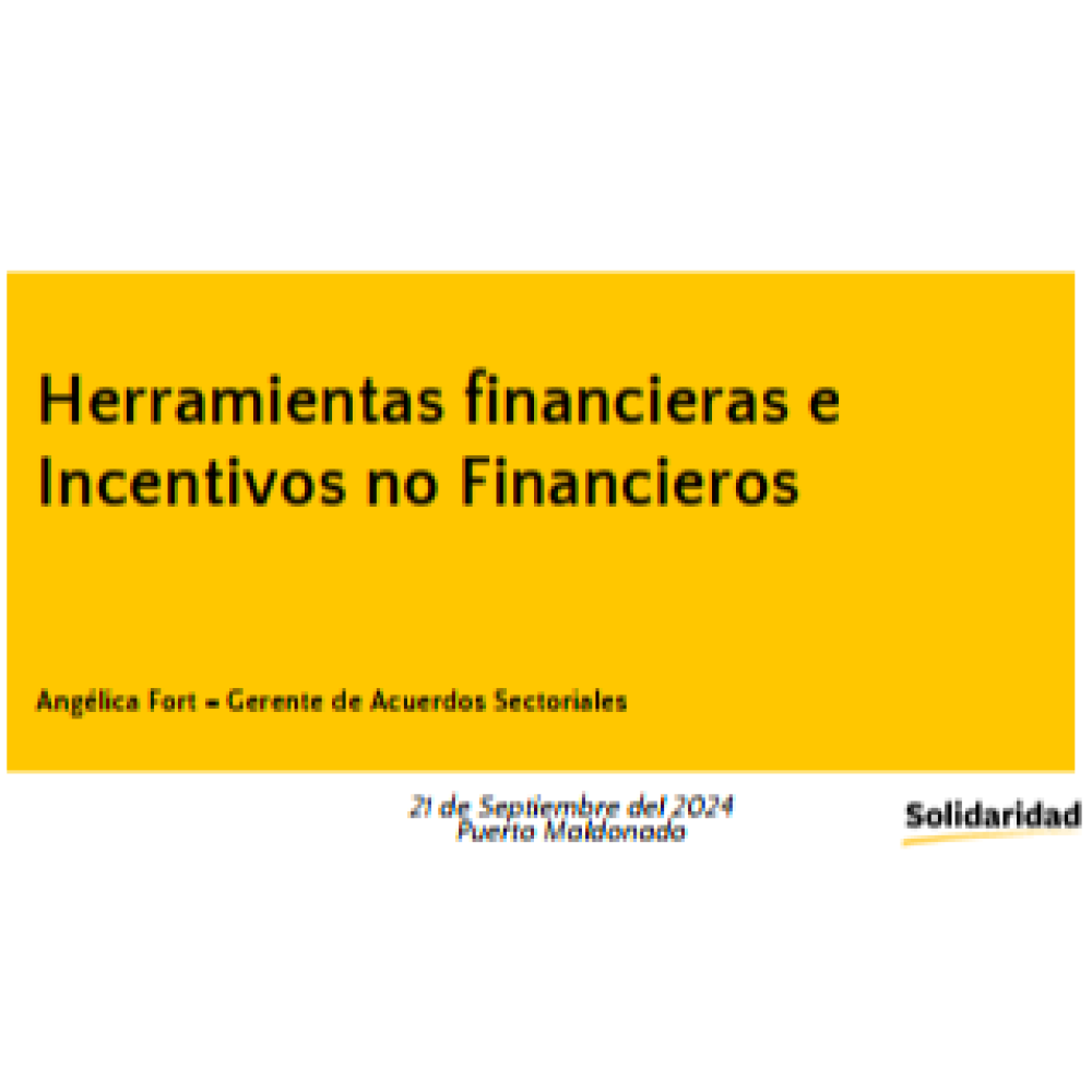 Incentivos financieros y no financieros para la producción sostenible