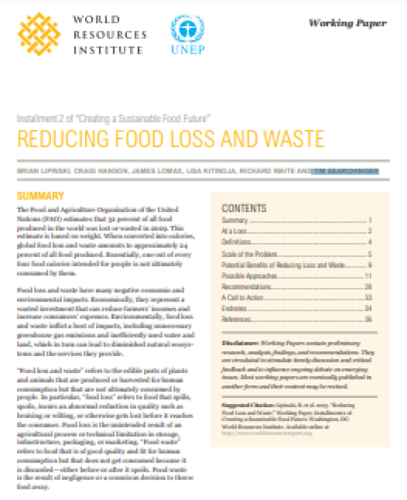 Reducing Food Loss and Waste
