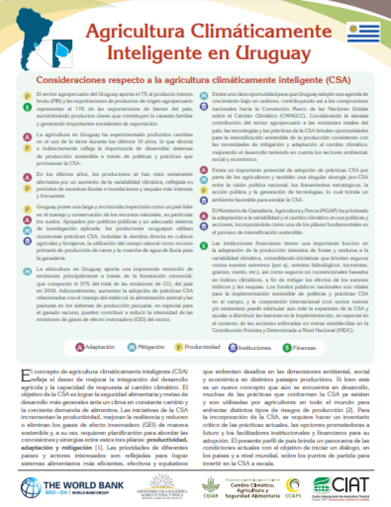 Perfil Agricultura Climáticamente Inteligente en Uruguay