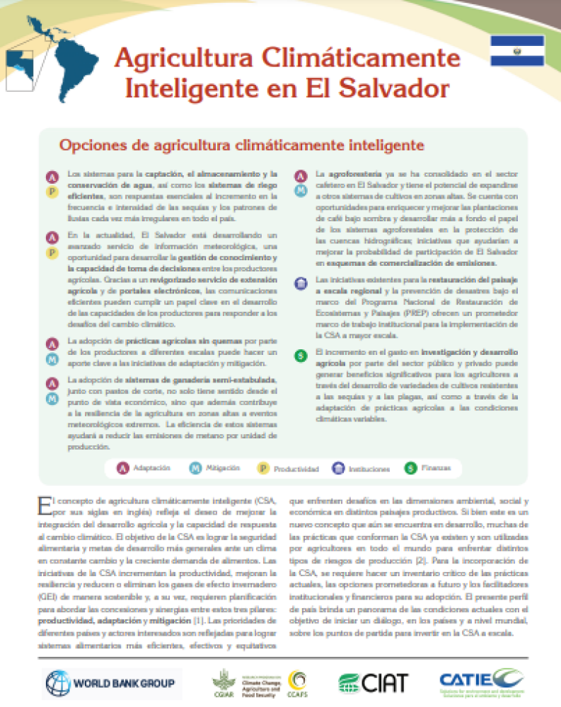 Profile Climate-Smart Agriculture in El Salvador