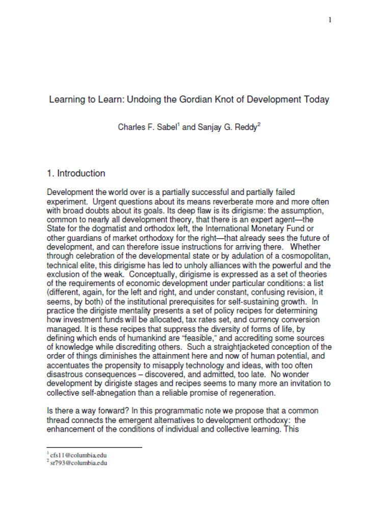 Learning to Learn: Undoing the Gordian Knot of Development Today