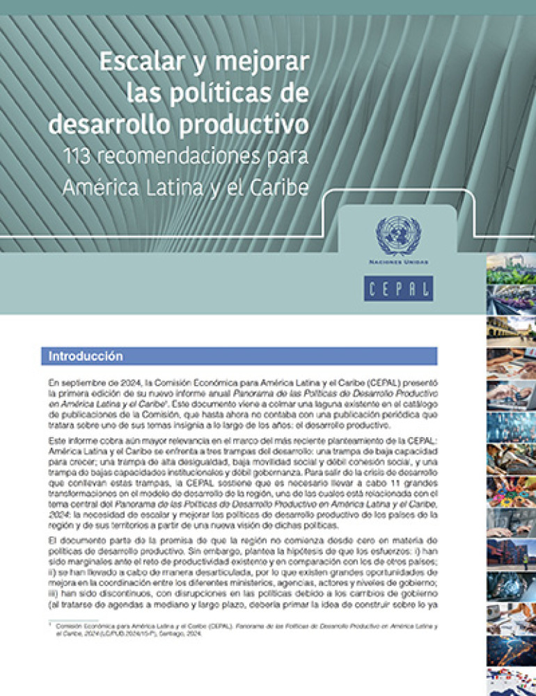 Scaling up and improving productive development policies: 113 recommendations for Latin America and the Caribbean