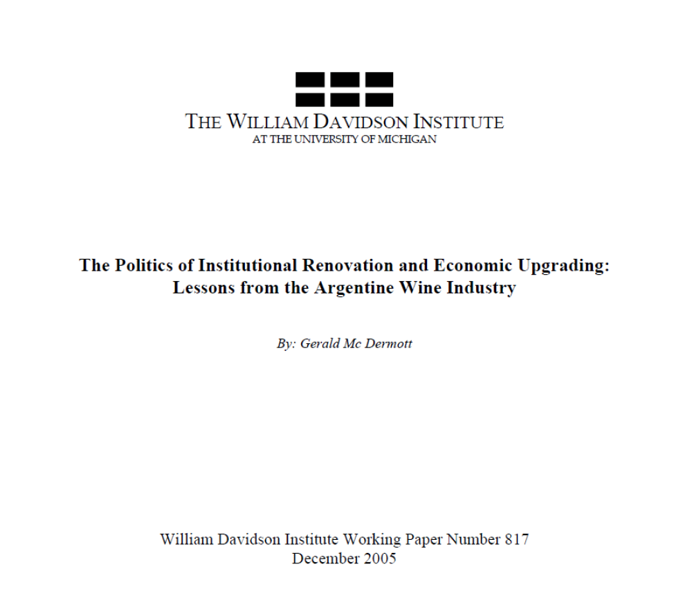 Institutional Capacity Building for the Wine Industry in Mendoza