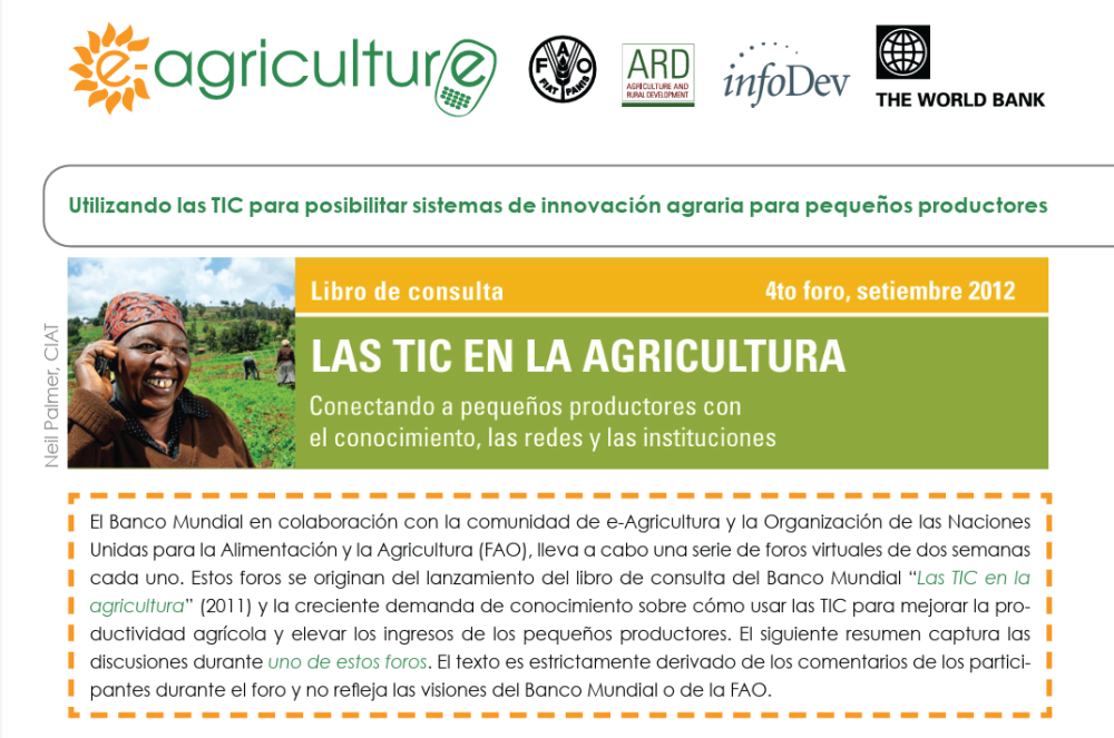 Utilizando las TIC para posibilitar sistemas de innovación agraria para pequeños productores