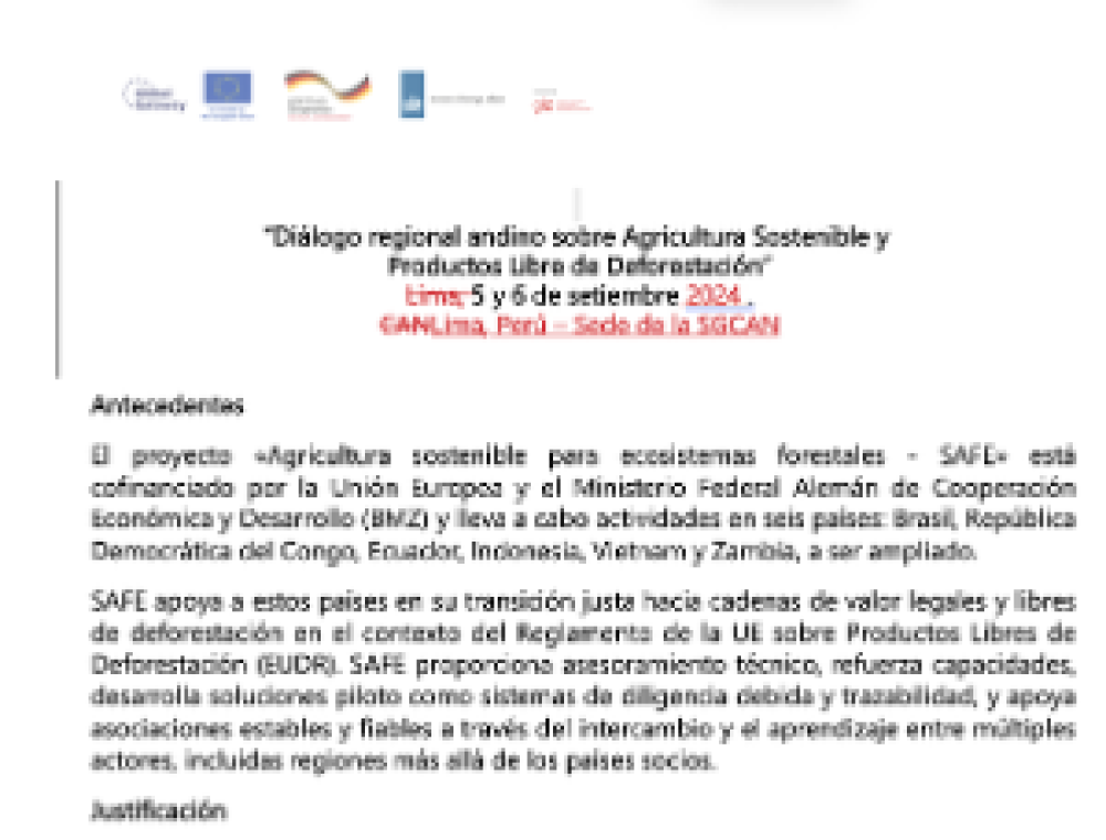 Nota Conceptual y Programa DIALOGO REGIONAL EUDR