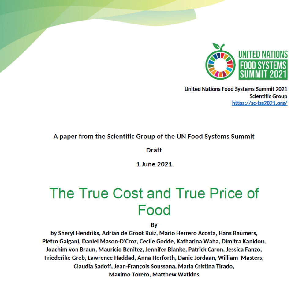 El verdadero costo y el verdadero precio de los alimentos