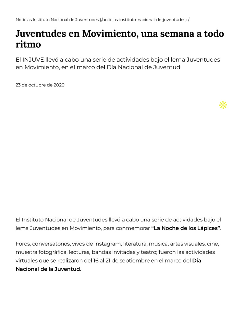 Juventudes en Movimiento, una semana a todo ritmo