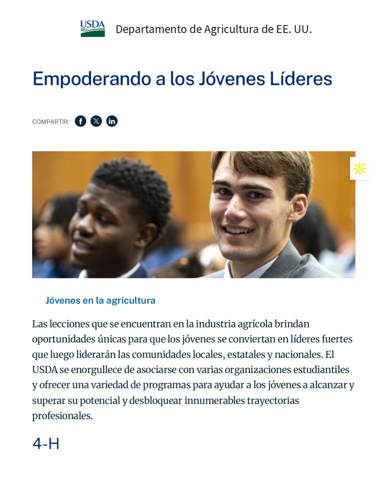 Empoderar a los jóvenes líderes: la juventud en la agricultura