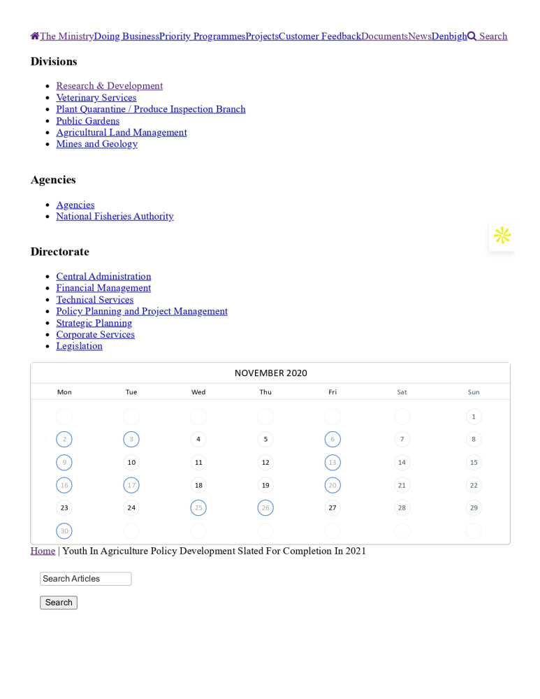 El desarrollo de políticas para la juventud en la agricultura está previsto que finalice en 2021
