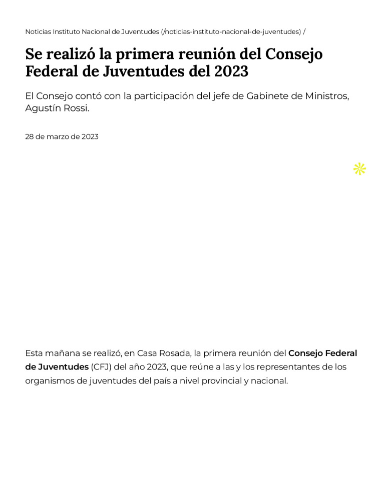 Se realizó la primera reunión del Consejo Federal de Juventudes del 2023