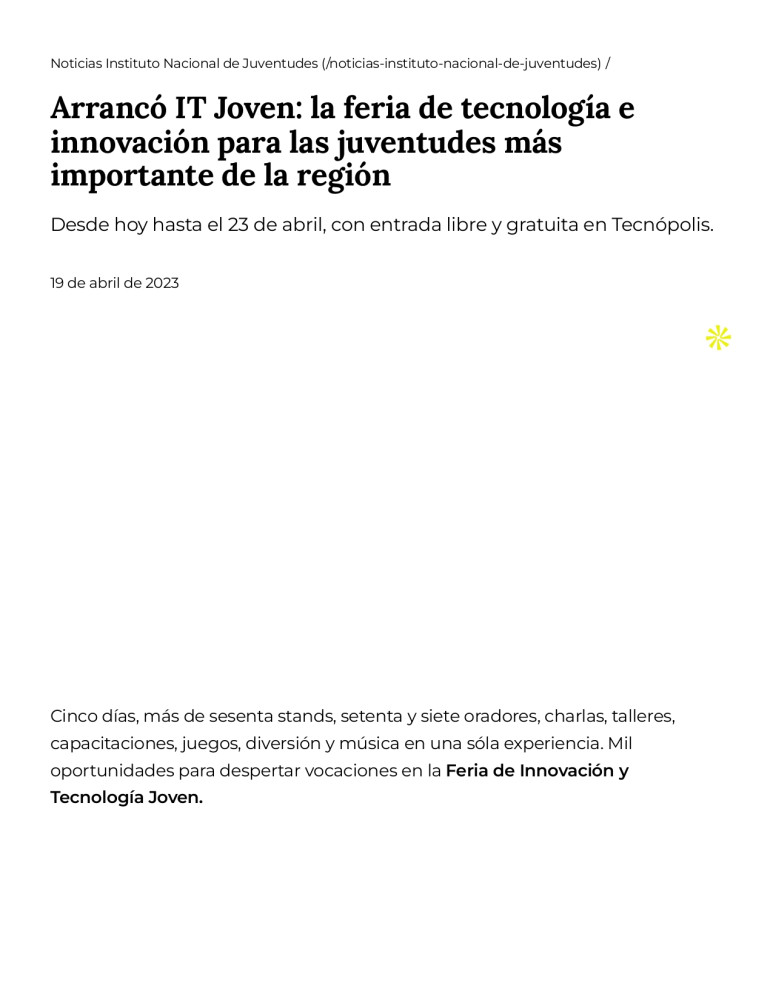 Arrancó IT Joven: la feria de tecnología e innovación para las juventudes más importante de la región