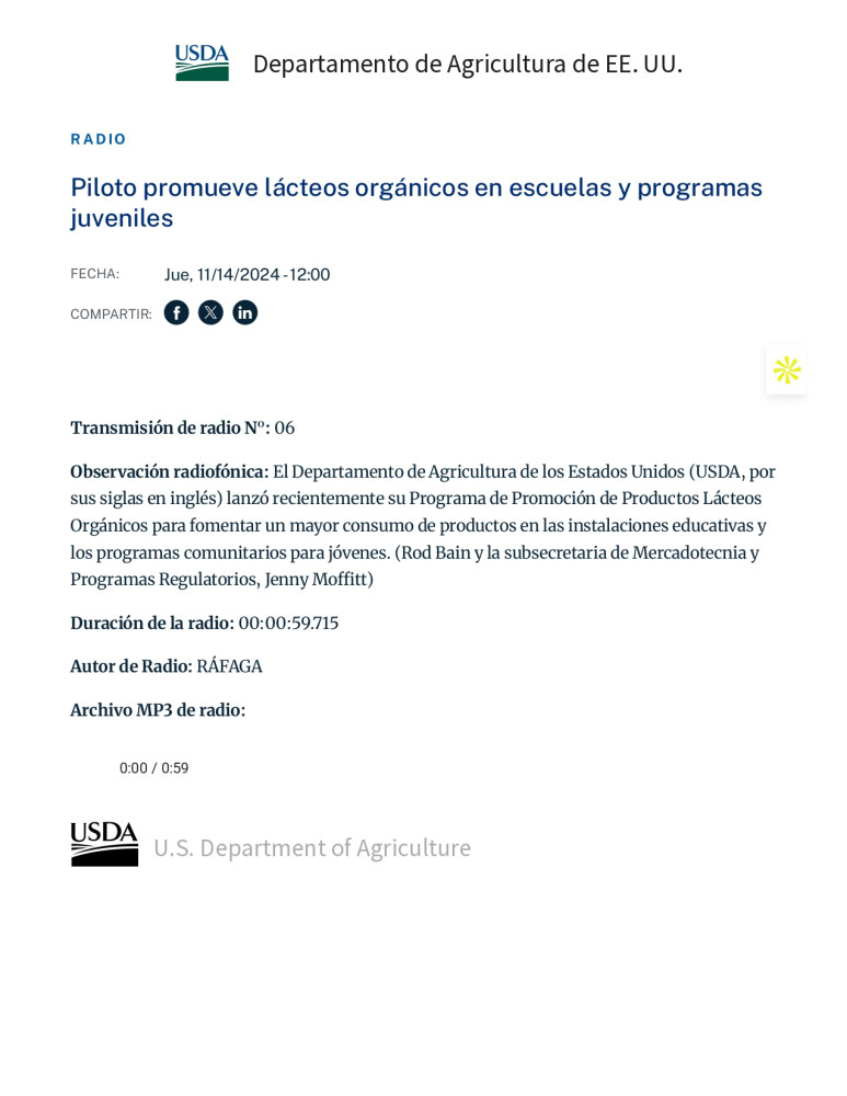 Expansión del acceso a productos lácteos orgánicos en instituciones educativas de EE. UU.