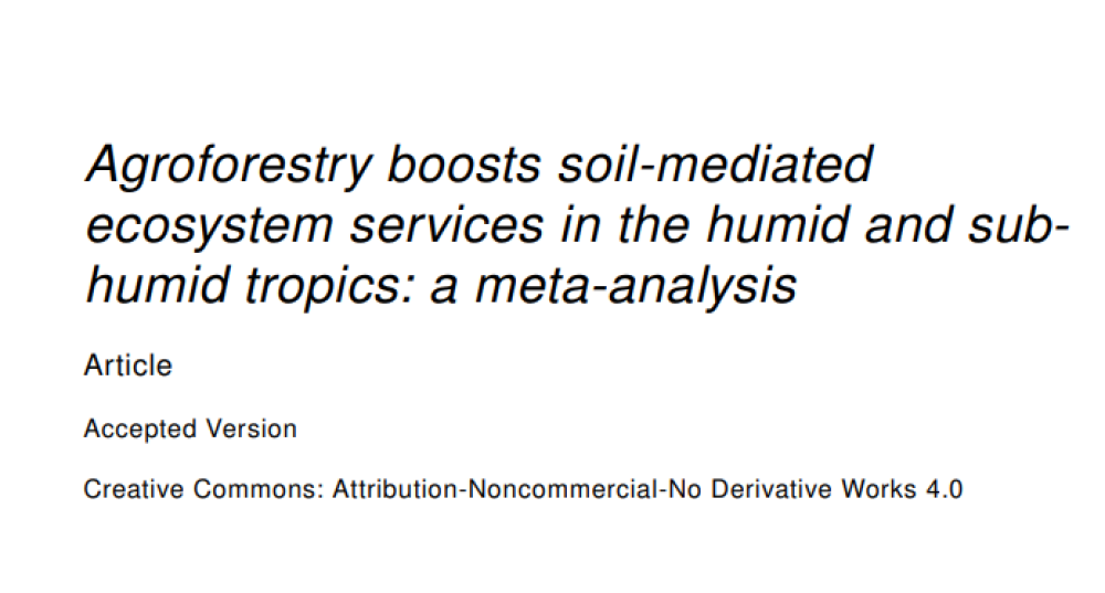 Agroforestry boosts soil health in the humid and sub-humid tropics: A meta-analysis