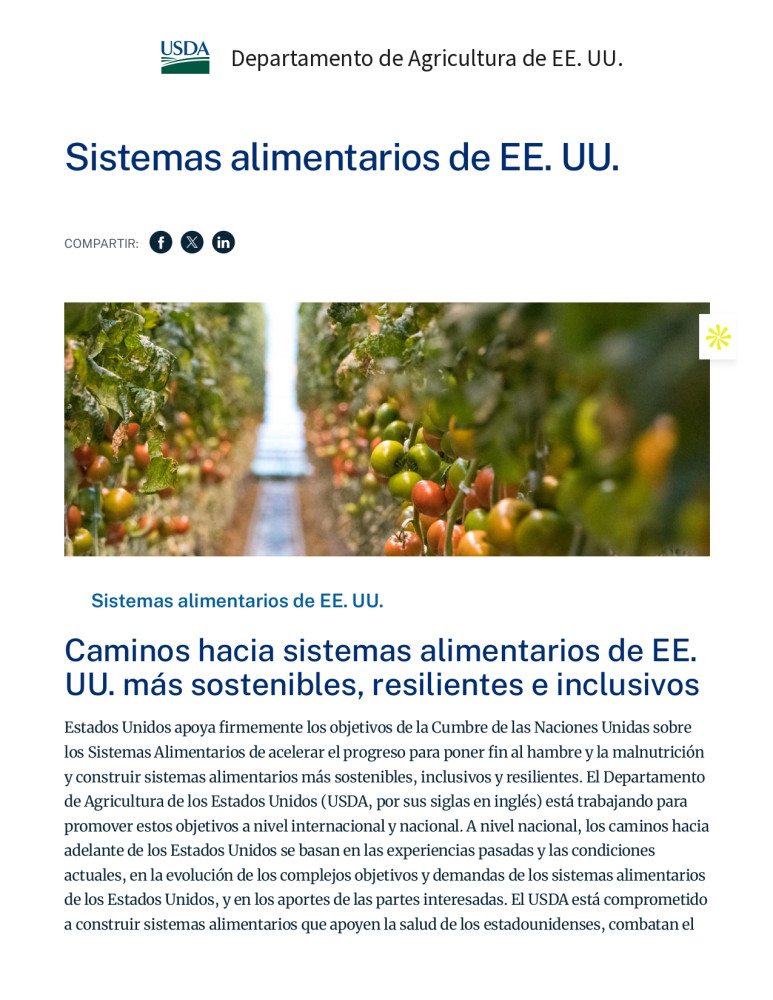 Sistemas alimentarios de EE. UU.