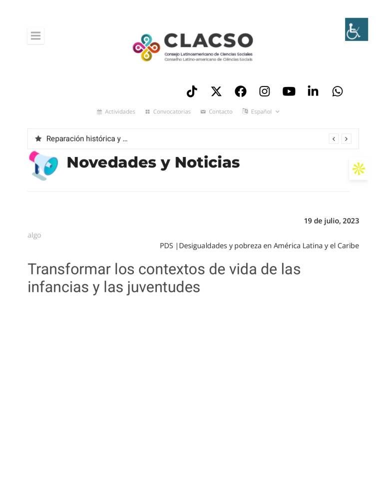 Transformar los contextos de vida de las infancias y las juventudes