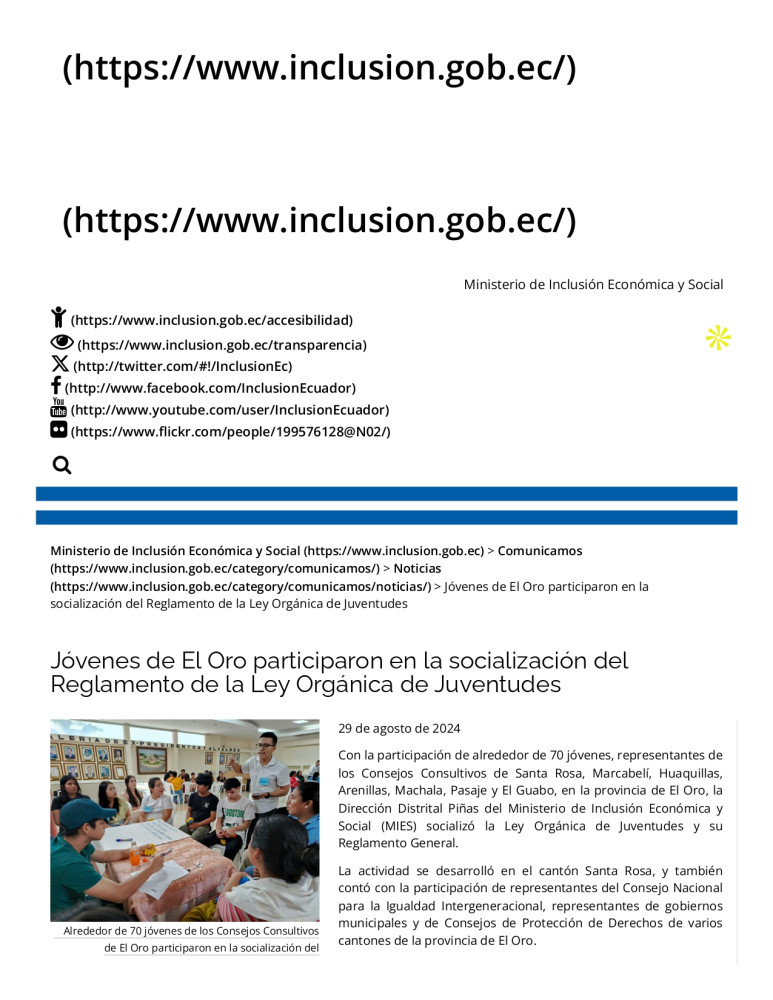 Young people from El Oro participated in the socialization of the Regulations of the Organic Law on Youth