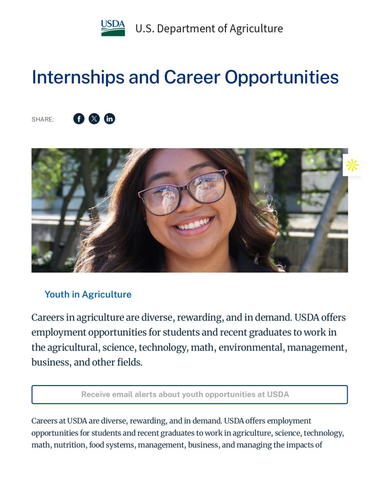 Oportunidades de Prácticas e Inserción Laboral en el USDA