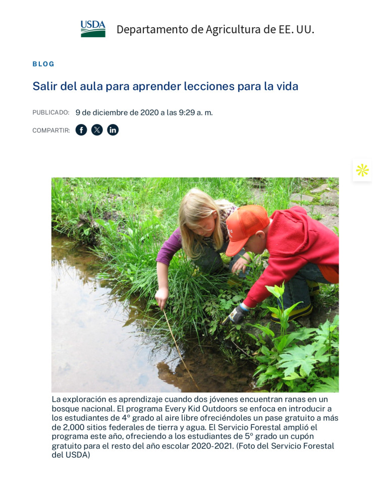 Salir del aula para aprender lecciones para la vida