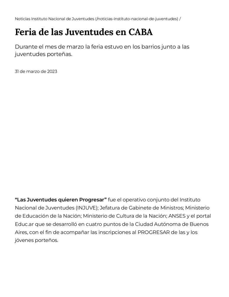 Feria de las Juventudes en CABA