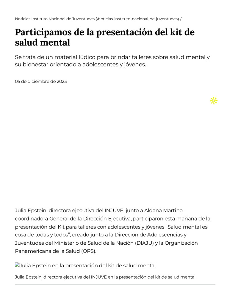 Participamos de la presentación del kit de salud mental