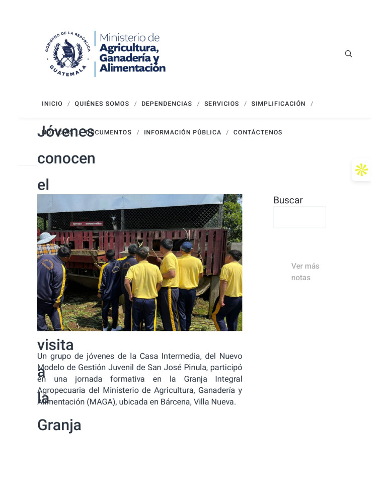 Jóvenes conocen el potencial de la agricultura en visita a la Granja Integral Agropecuaria