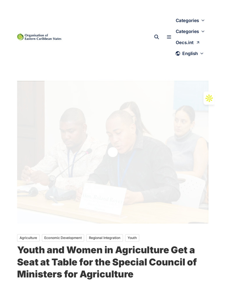 Jóvenes y mujeres en la agricultura obtienen asiento en la mesa del Consejo Especial de Ministros de Agricultura