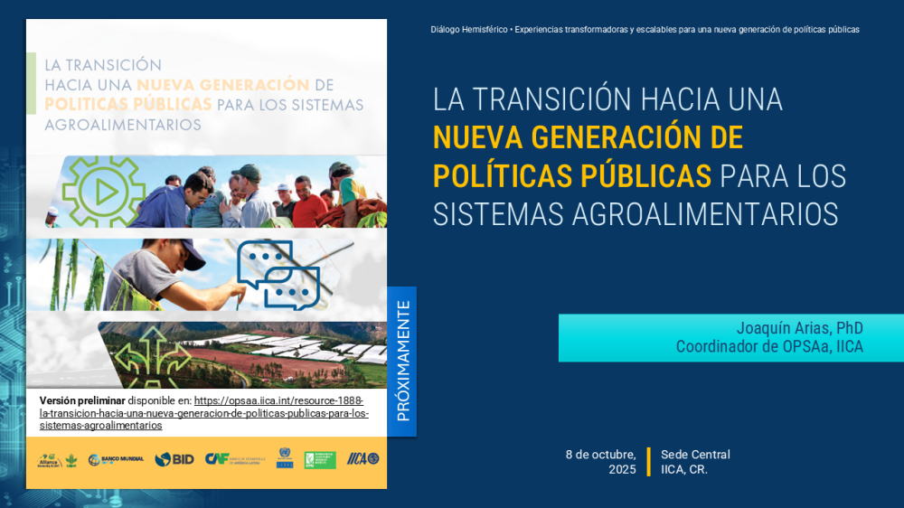 La transición hacia una nueva generación de políticas públicas para los sistemas agroalimentarios