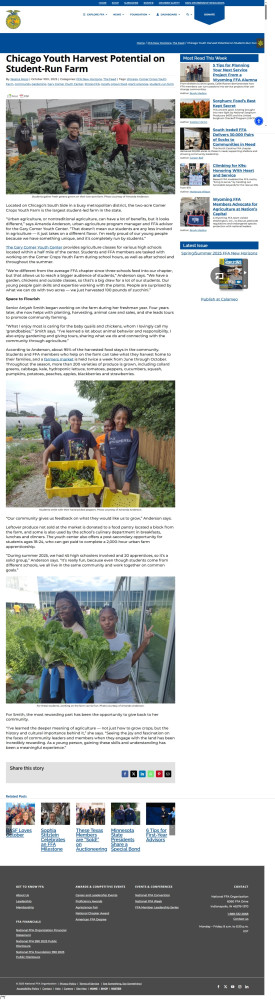 Chicago Youth Harvest Potential on Student-Run Farm