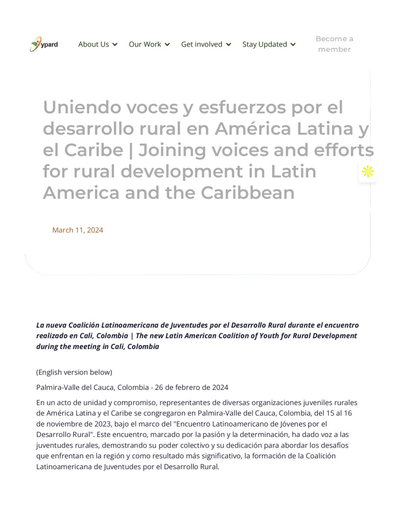 Uniendo voces y esfuerzos por el desarrollo rural en América Latina y el Caribe