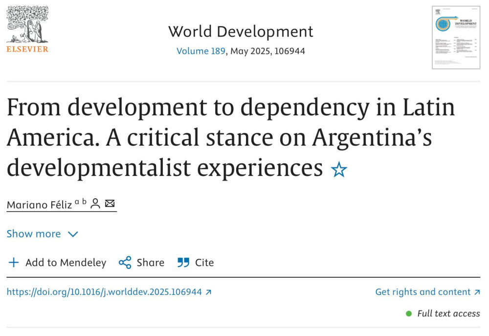 Del desarrollo a la dependencia en América Latina. Una postura crítica sobre las experiencias desarrollistas de Argentina.
