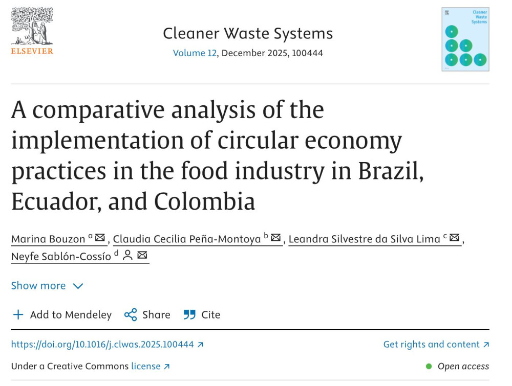 Un análisis comparativo de la implementación de prácticas de economía circular en la industria alimentaria de Brasil, Ecuador y Colombia