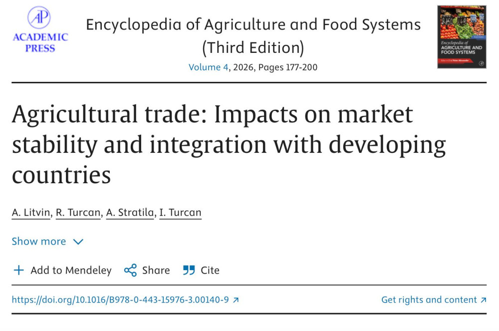 Agricultural trade: Impacts on market stability and integration with developing countries