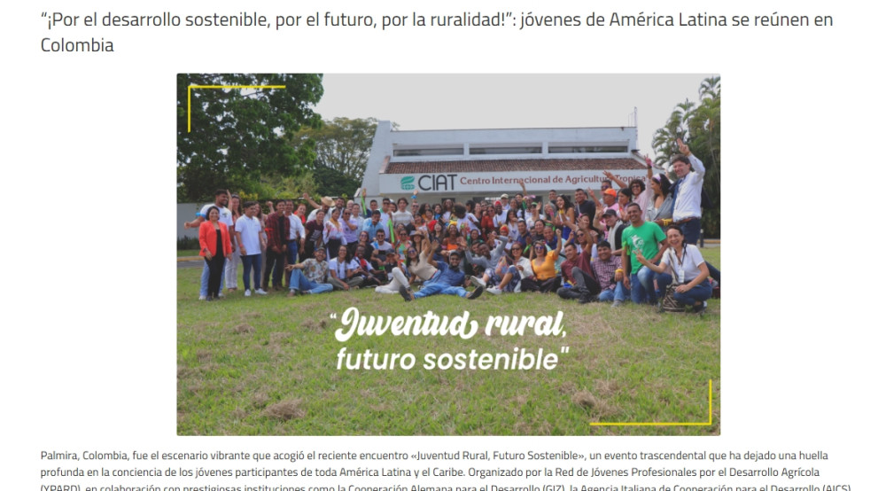 “For Sustainable Development, for the Future, for Rurality!”: Latin American Youth Gather in Colombia