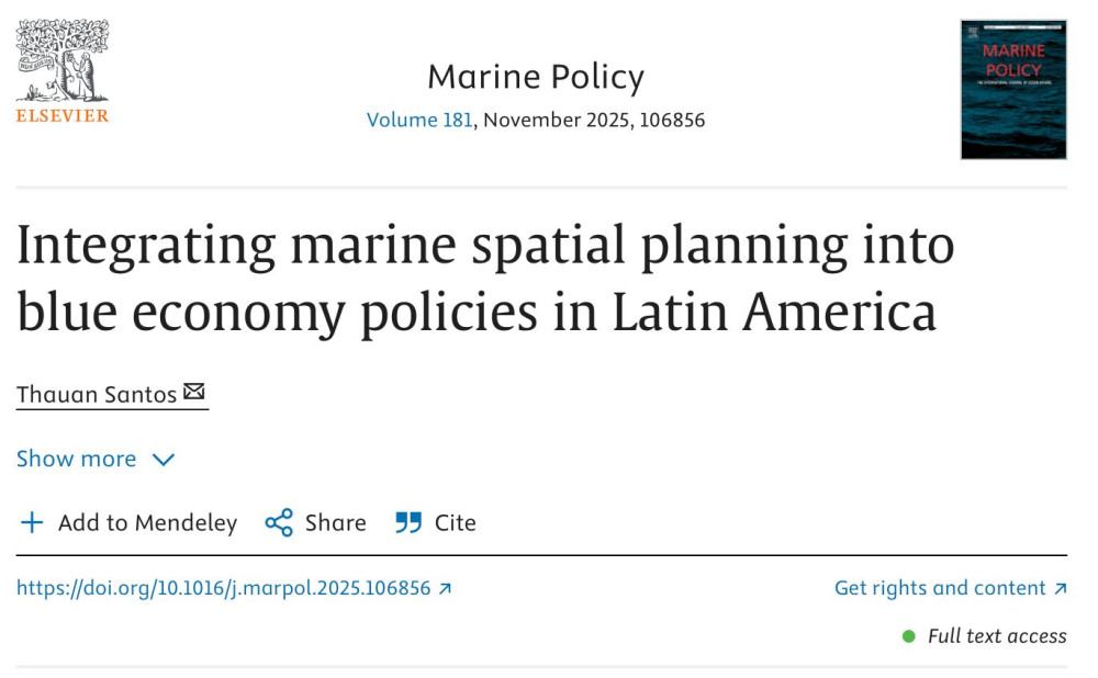 Integrating marine spatial planning into blue economy policies in Latin America