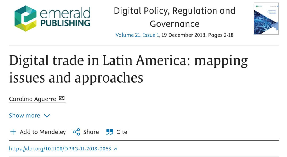 Digital trade in Latin America: mapping issues and approaches