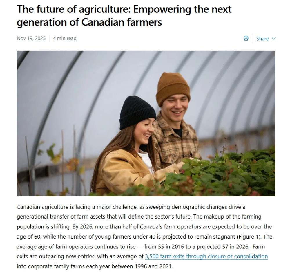 El futuro de la agricultura: Empoderar a la próxima generación de agricultores canadienses