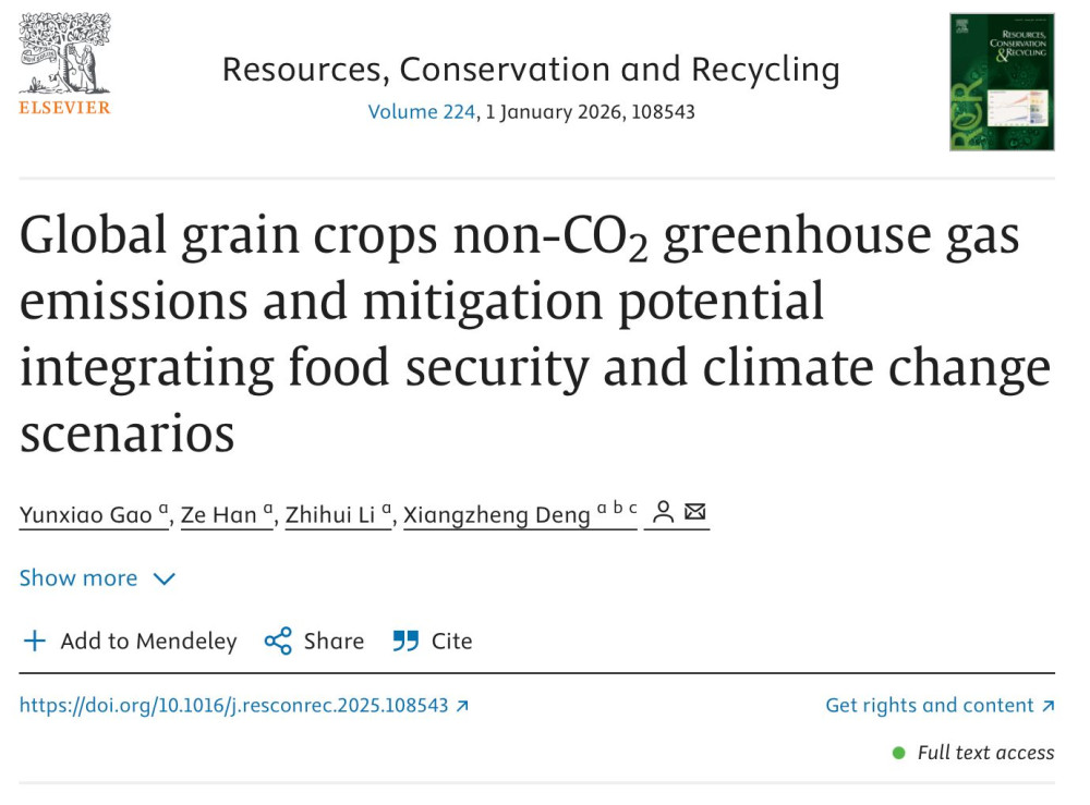 Global grain crops non-CO2 greenhouse gas emissions and mitigation potential integrating food security and climate change scenarios