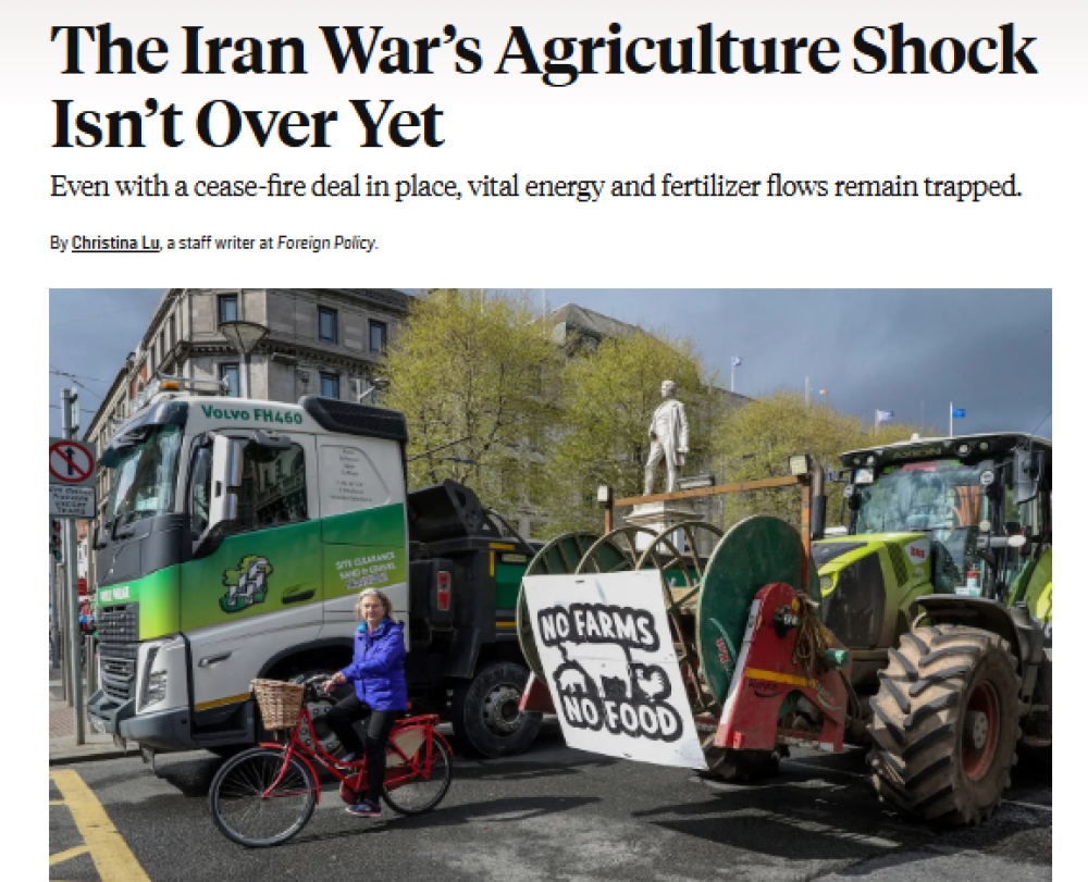 The Iran War's Agriculture Shock Isn't Over Yet