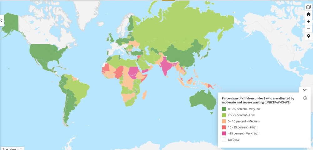 Mapa interactivo de seguridad alimentaria y nutricional global - GAFS