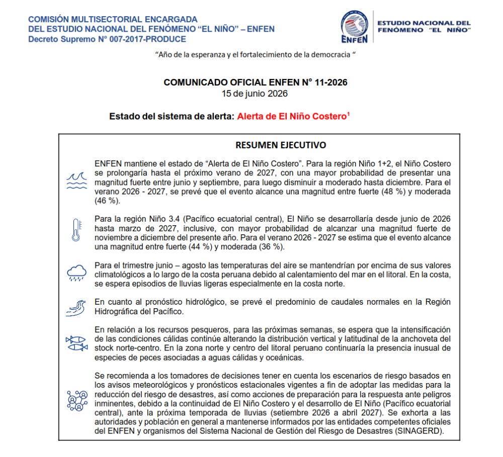 Comunicado Oficial ENFEN N° 11-2026