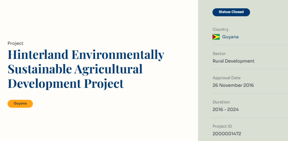 Hinterland Environmentally Sustainable Agricultural Development Project – HESADP