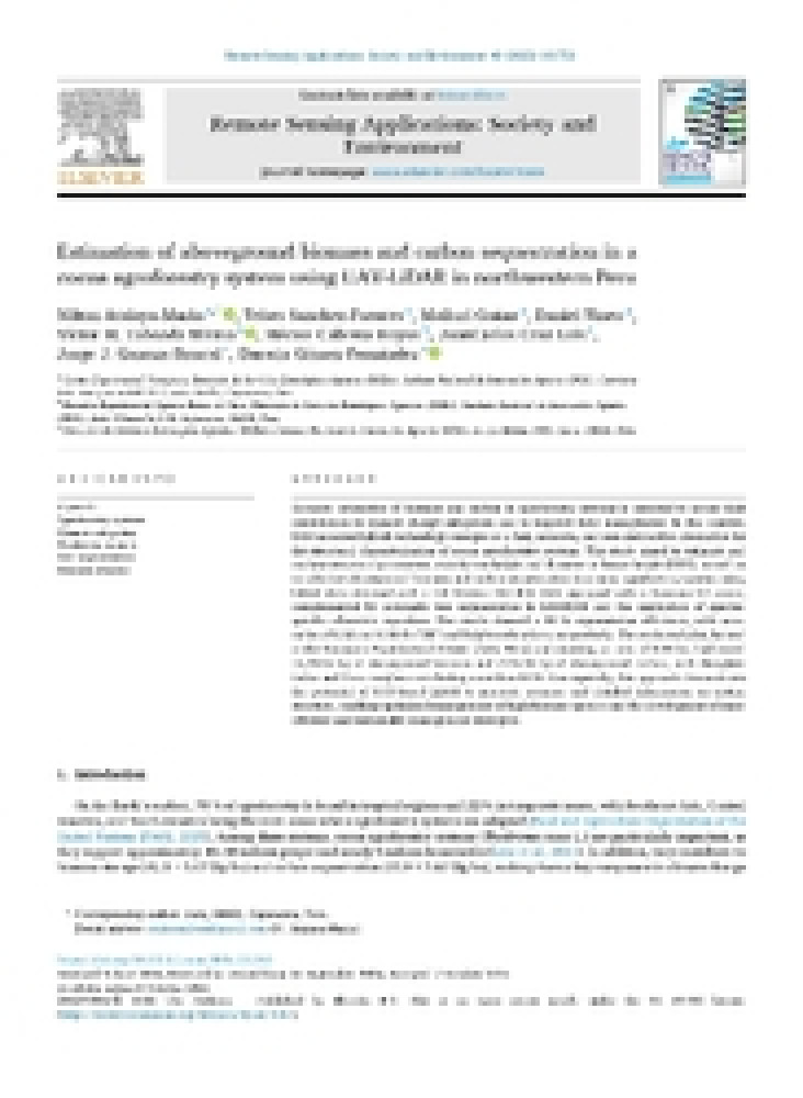 Estimation of aboveground biomass and carbon sequestration in a cocoa agroforestry system using UAV-LiDAR in northwestern Peru